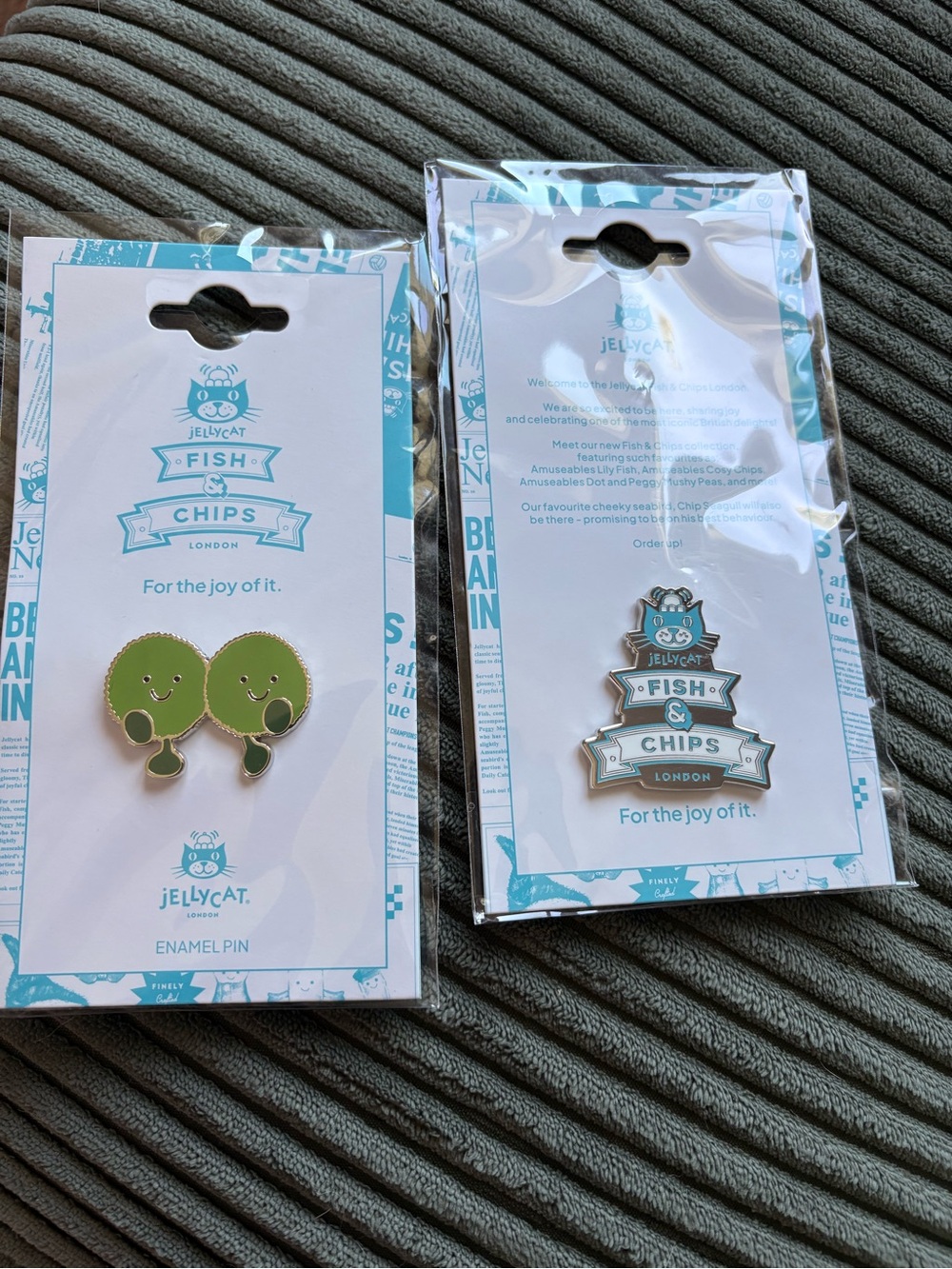 Jellycat Fish & Chips Enamel Pins (2)